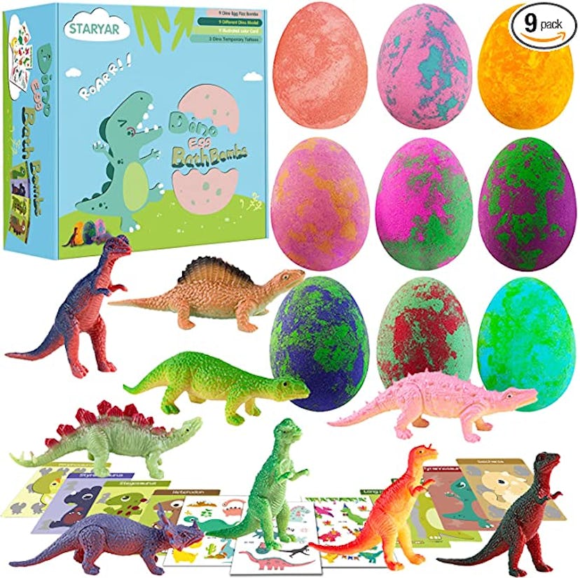 STARYAR Organic Dinosaur Bath Bombs (Set of 9)