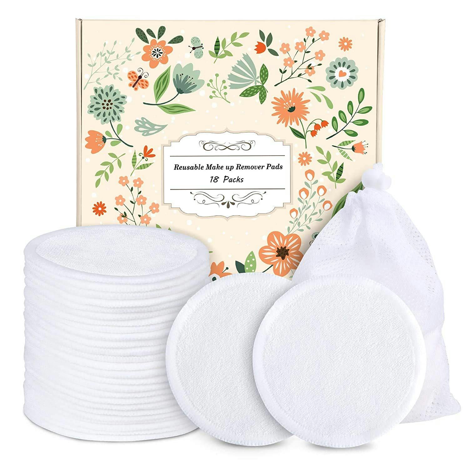 ProCIV Reusable Makeup Remover Cotton Pads (18-Pack)