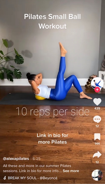 This small ball exercise is one of the pilates at home TikToks to follow for your own workout routin...