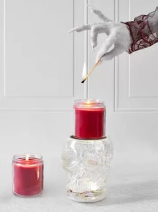 This skull candle holder is part of the Bath & Body Works Halloween 2022 collection. 