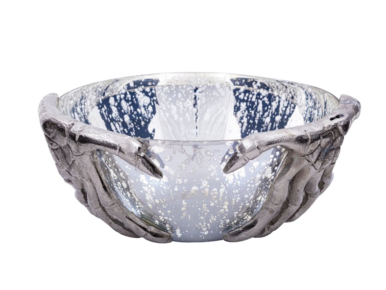 This skeleton hands bowl is part of the HomeGoods Halloween 2022 collection. 