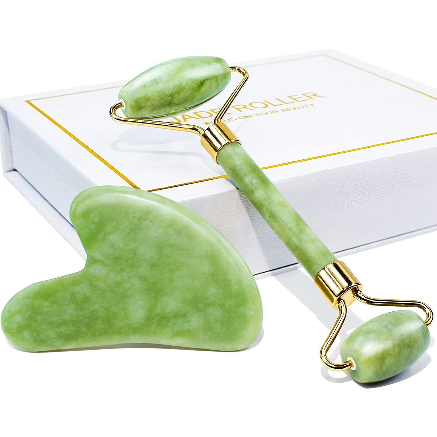 BAIMEI Jade Roller &amp; Gua Sha Set