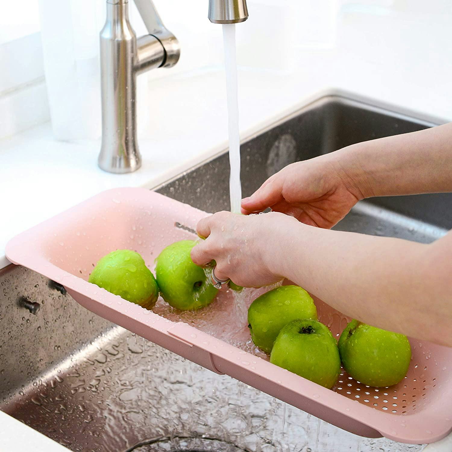 BLUE GINKGO Over-the-Sink Colander