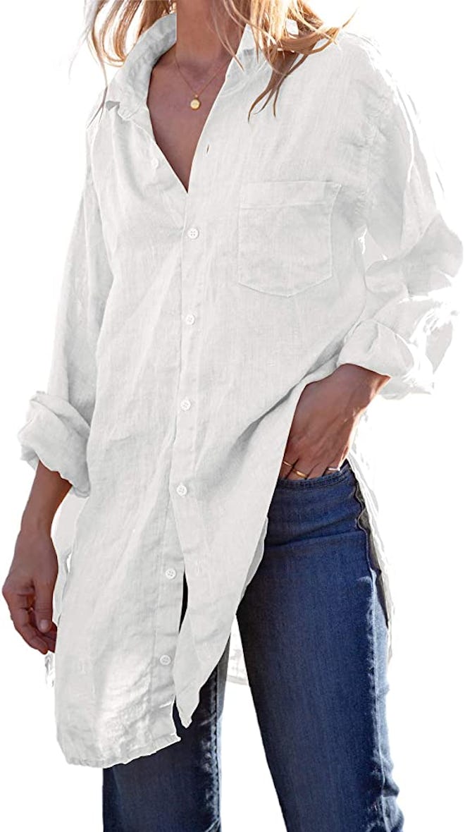 best oversized white button downs