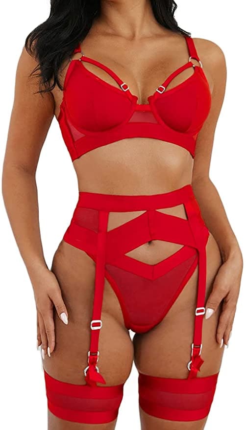 Kaei &amp; Shi Sheer Garter Lingerie (4-Piece Set)