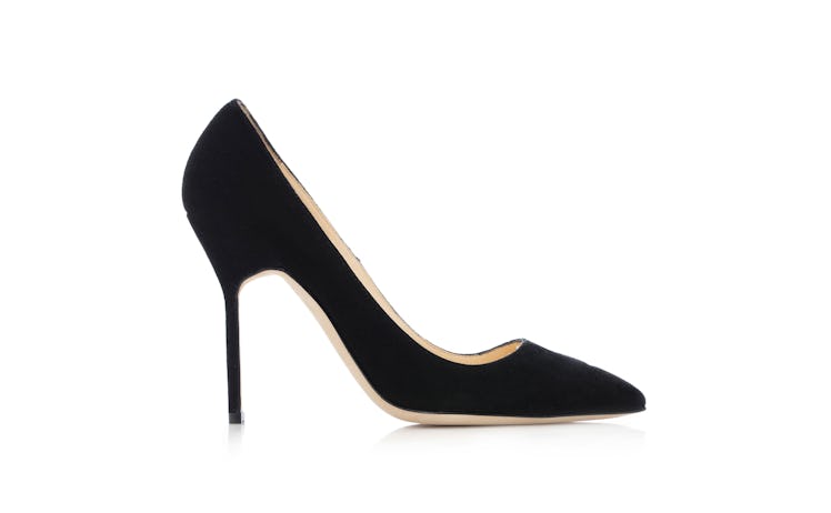 Black Suede Pointed Toe Pumps
