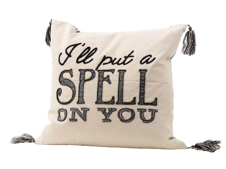 This 'Hocus Pocus' throw pillow is part of the HomeGoods Halloween 2022 collection. 