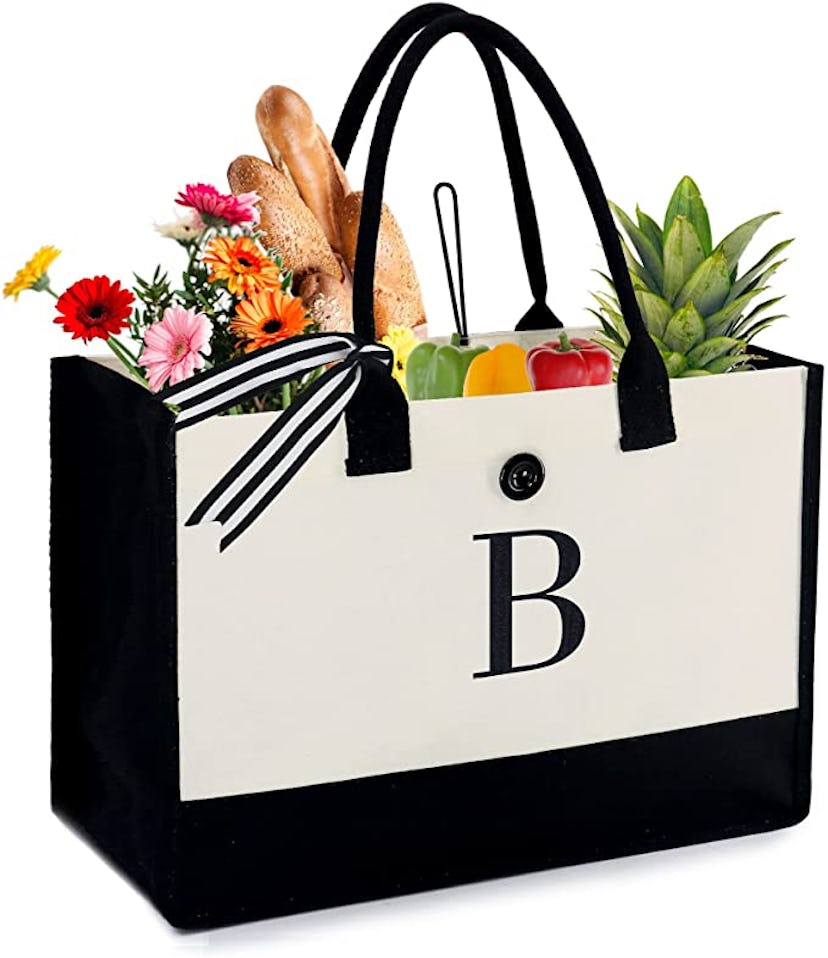 BeeGreen Personalized Gifts Monogram for Women Gift Tote Bag 13oz is a great hostess gift.
