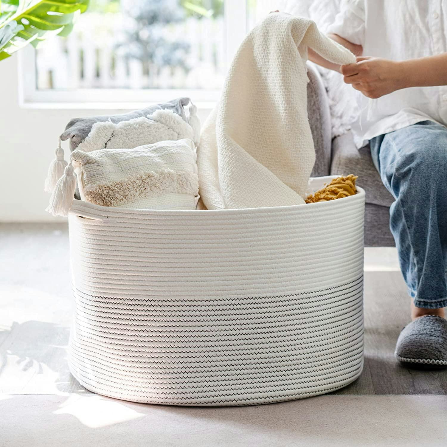 INDRESSME Woven Rope Basket