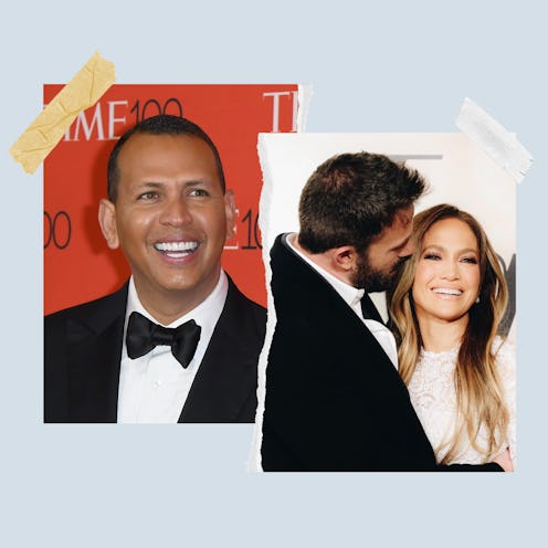 Alex Rodriguez is happy for newlyweds Jennifer Lopez and Ben Affleck. Photos by ANGELA WEISS/AFP/Get...