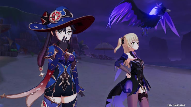 mona and fischl surprised by darkness