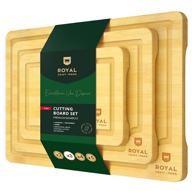 ROYAL CRAFT WOOD Bamboo Cutting Board Set (3-Piece)