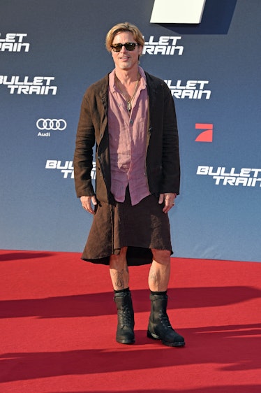 US actor Brad Pitt attends the "Bullet Train" premiere at Zoo Palast on July 19, 2022 in Berlin, Ger...