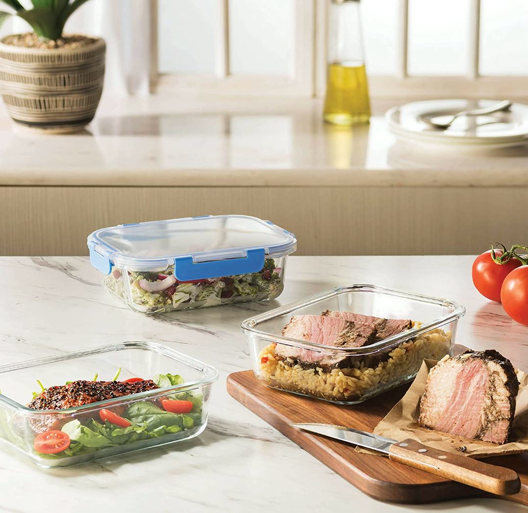 Superior Glass Round Meal Prep Containers (3-Pack)
