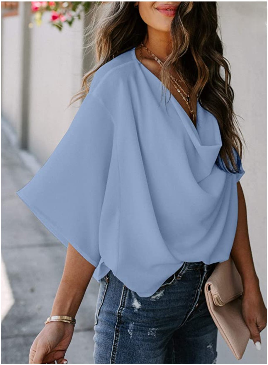 HOTAPEI Draped Blouse
