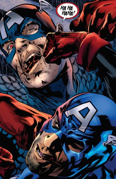 Never a good sign when the villain laughs when being punched.