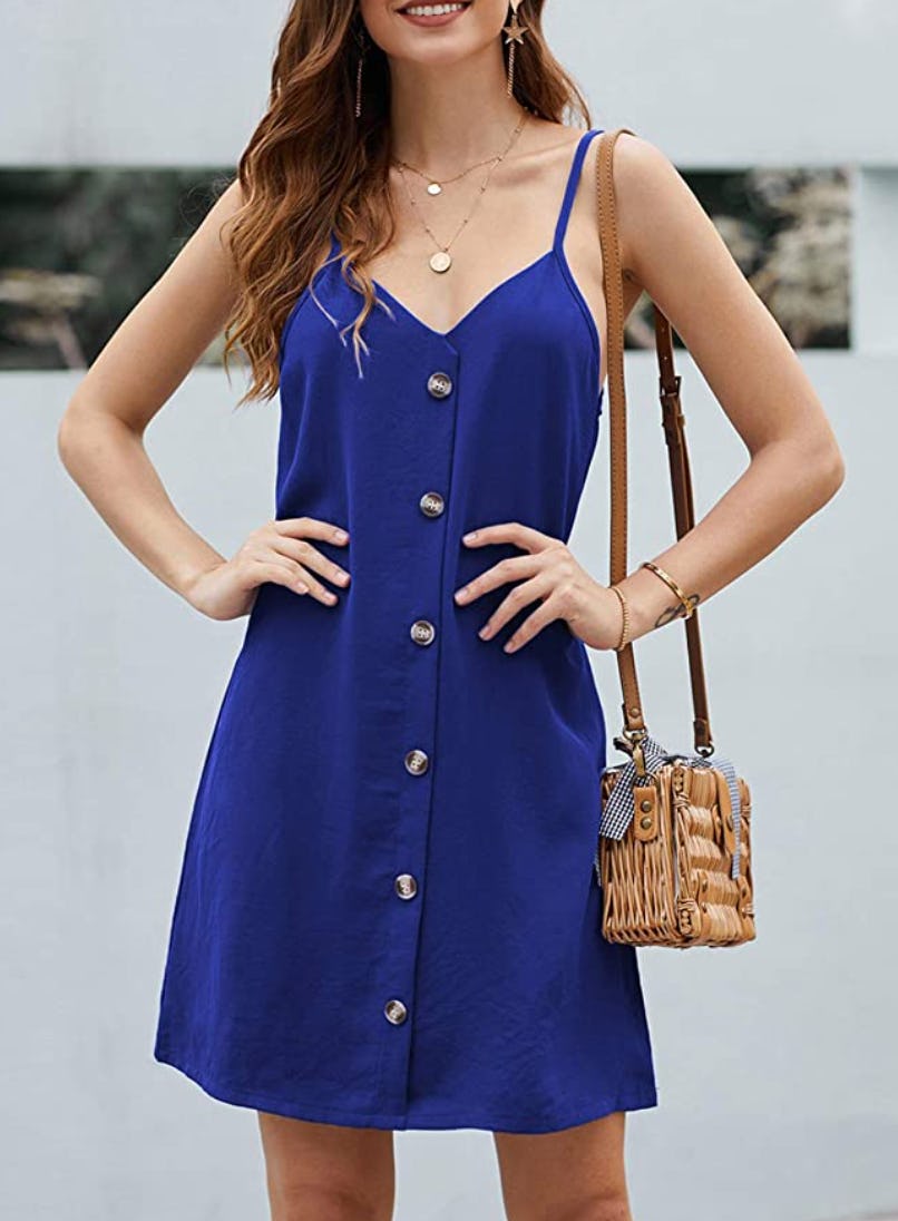Chase Secret Button Down V-Neck Mini Dress