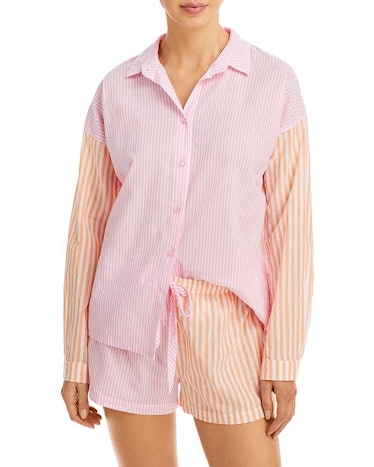 AQUA Vacation Stripes Cotton Pajama Set