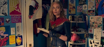 Carol Danvers (Brie Larson) stands in Kamala Khan's bedroom in the Ms. Marvel Episode 6 post-credits...