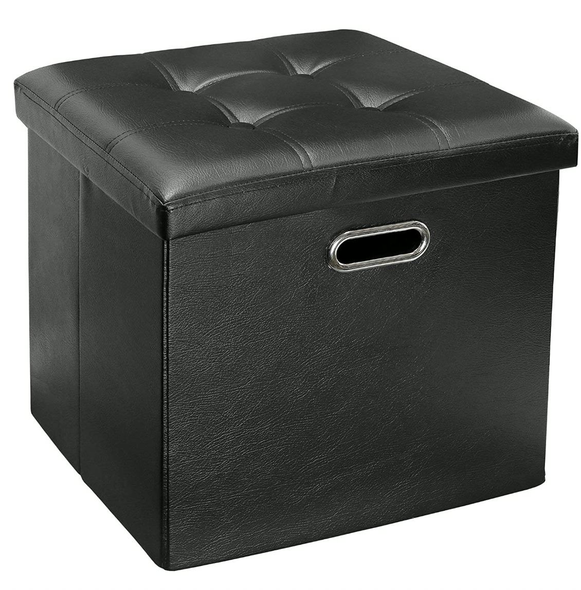 Greenco Faux Leather Tufted Ottoman