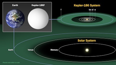 comparison of the habitable zone of kepler-186f to earth