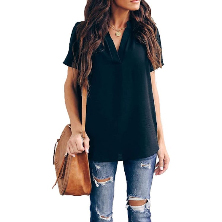 Allimy V Neck Tunic Blouse