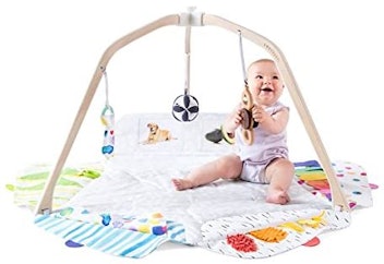 The Play Gym by Lovevery is a Montessori-inspired newborn toy that you can use for several years. 