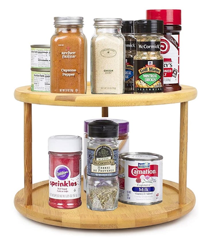 Greenco Bamboo Lazy Susan Turntable Spice Rack