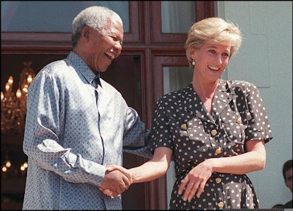 Princess Diana meeting Nelson Mandela in 1997. 