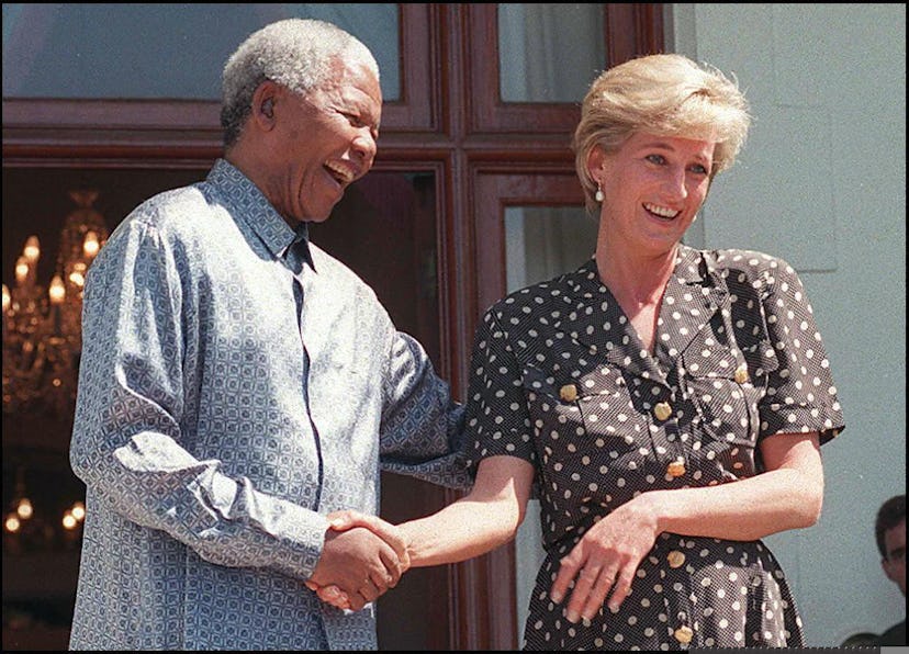 Princess Diana meeting Nelson Mandela in 1997. 