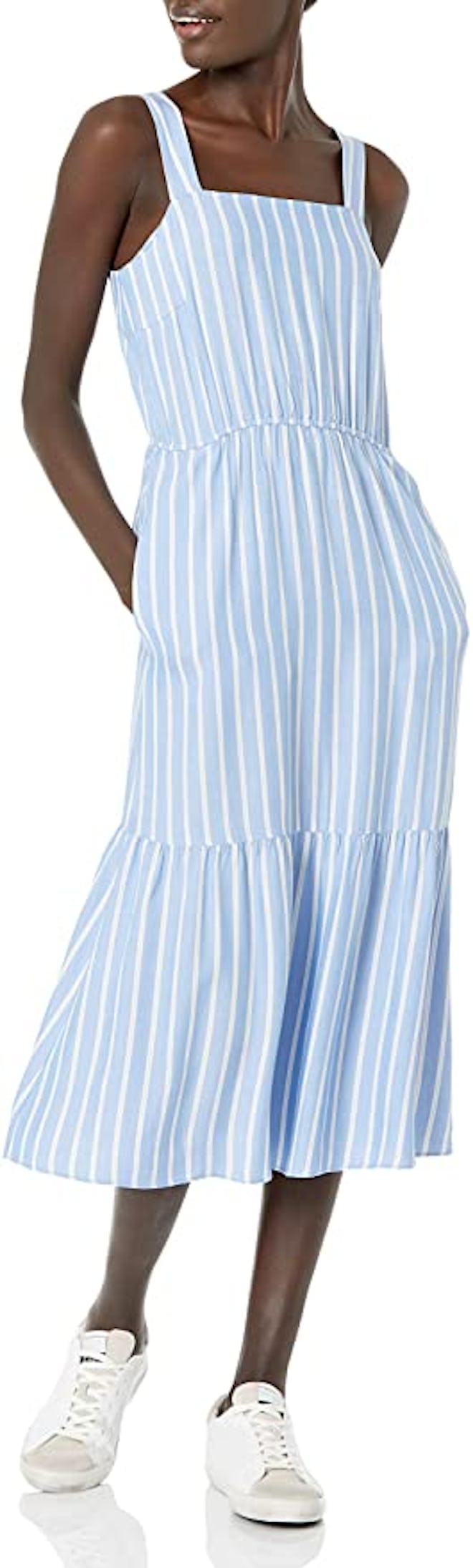 Amazon Essentials Fluid Twill Tiered Midi Summer Dress