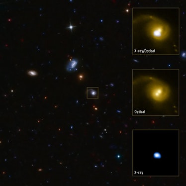 Astronomers will use JWST to study CID-42, a black hole living in the galaxy highlighted here with a...