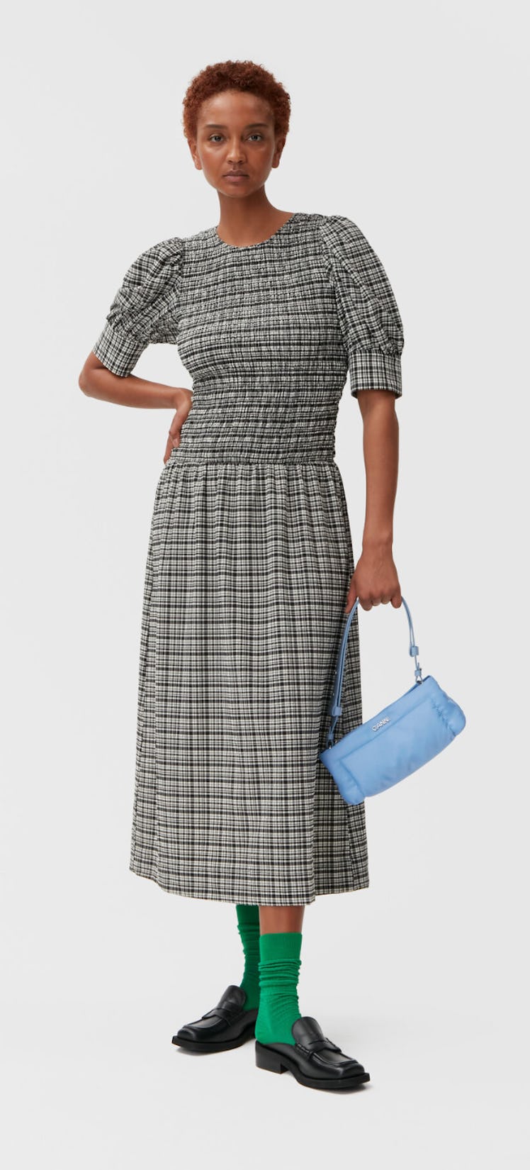 Seersucker Midi Dress