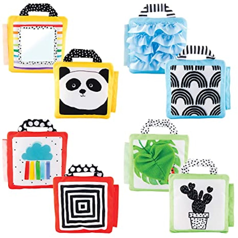 Sassy Reversible Soft Sensory Activity Panels are a newborn toy with various textures and colors. 