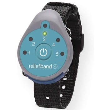 The Reliefband nausea band for pregnancy uses electrical pulses to help ease morning sickness.