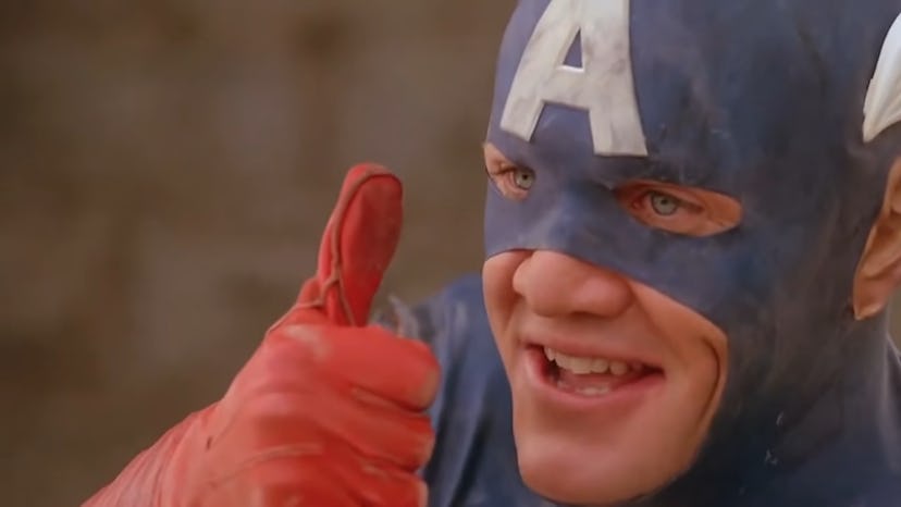 Captain America gives a thumbs up.