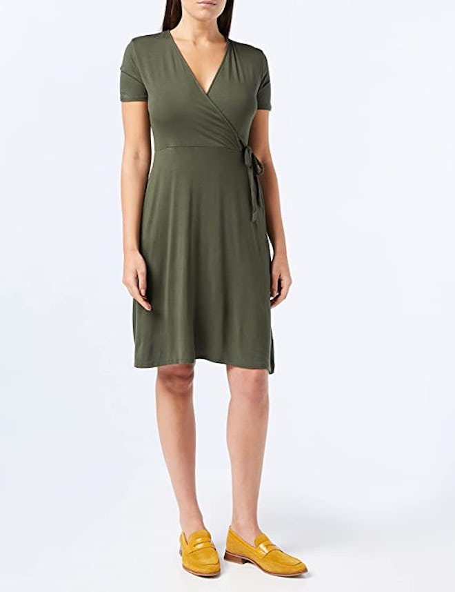 Amazon Essentials Cap-Sleeve Faux-Wrap Dress