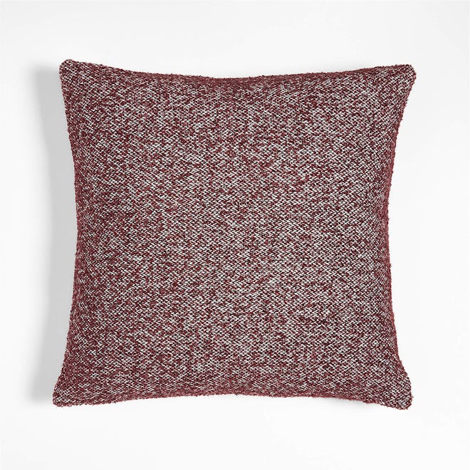 Locke 20" Merlot Red Tweed Alpaca Wool Pillow