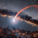 Black hole eating a passing star