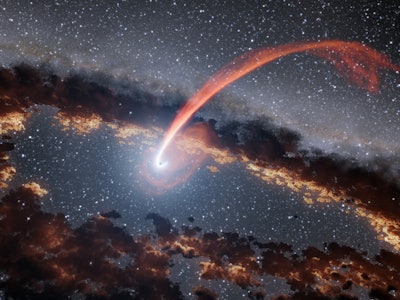 Black hole eating a passing star