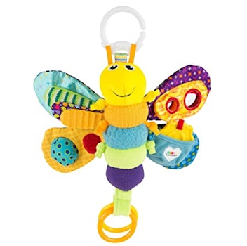 This crinkly firefly newborn toy is recommended by an expert. 
