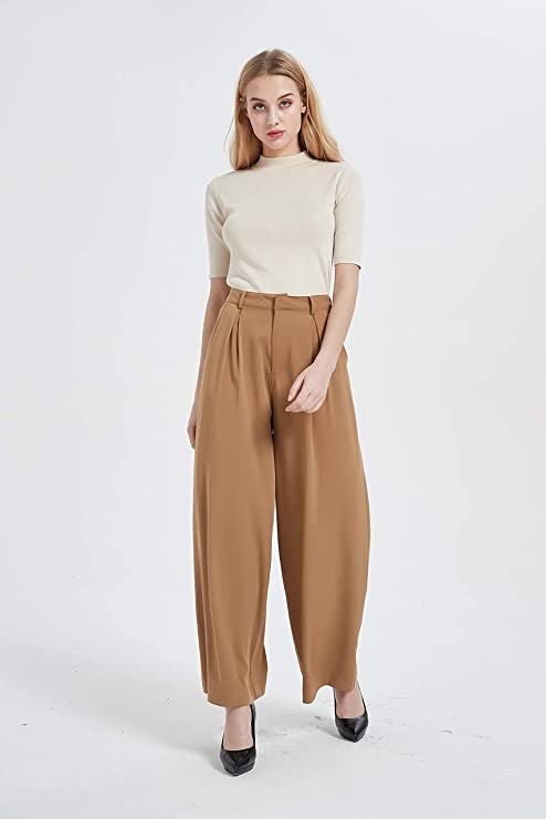 Tronjori High Waist Wide Leg Palazzo Pants