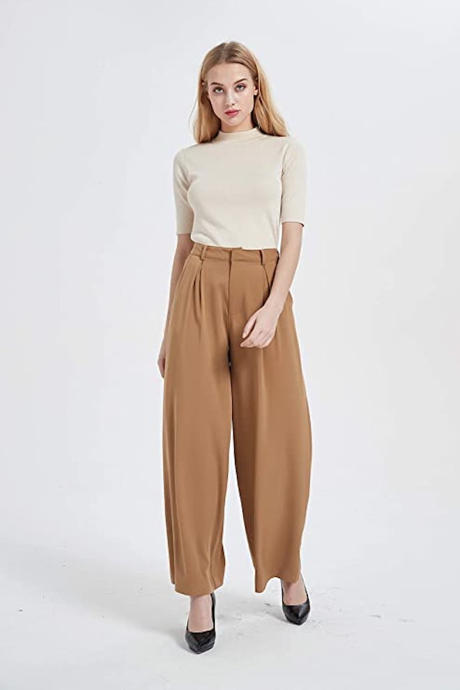 Tronjori High Waist Wide Leg Palazzo Pants