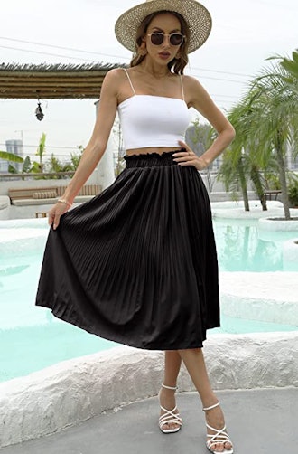 Naggoo High Waist Elastic Midi Skirt