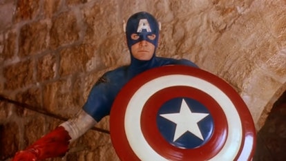 Matt Salinger poses as Captain America