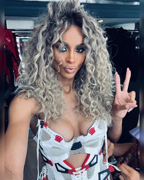 ciara blonde curly hair selfie