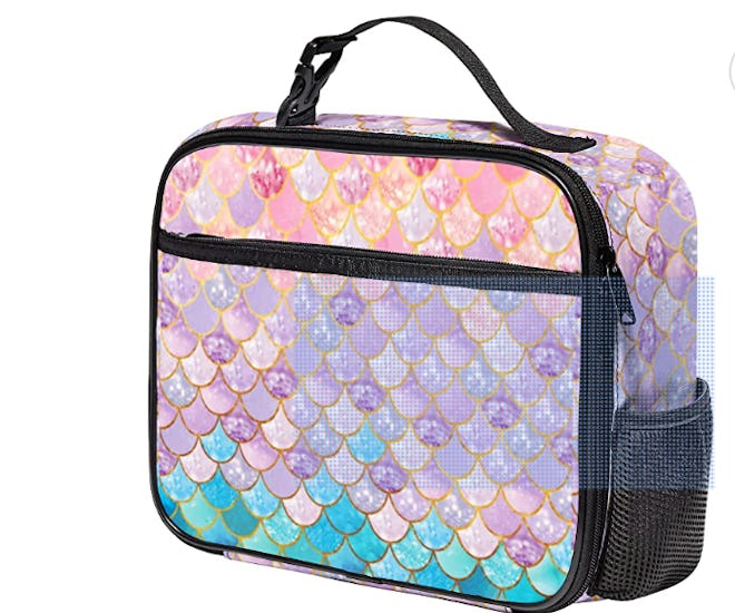 Rainbow mermaid lunchbox with water bottle holder