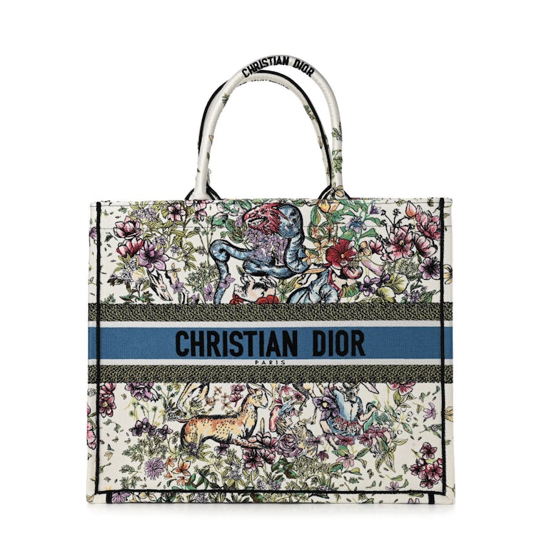 Dior embroidered book tote