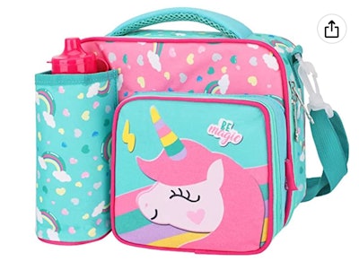 Insulated Lunch Bag with Water Bottle Holder - Girls and Boy