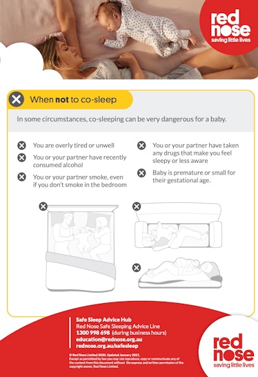 A section of the Red Noses Safe Sleep guide, Australia. 